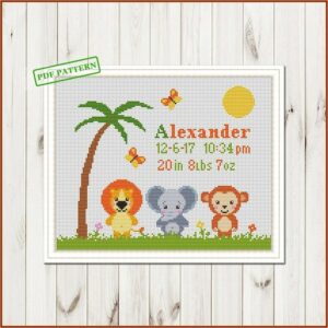 Etsy Baby Announcement Cross Stitch
