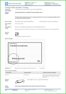 Excel Construction Change Order Template