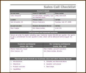 Excel Templates For Sales Calls
