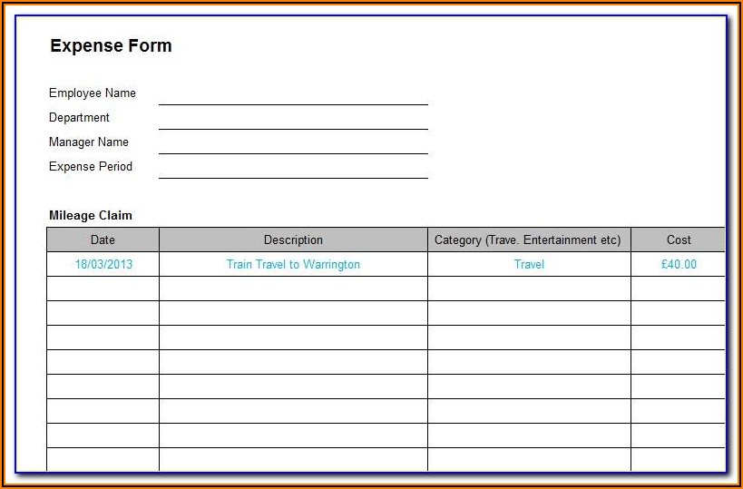 Expense Claim Form Templates
