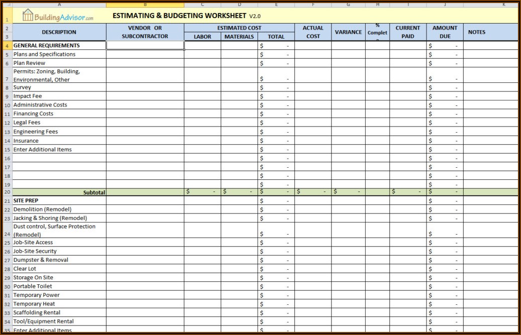 Expenses Sheet Template Excel