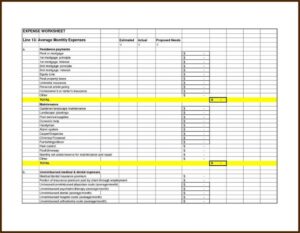 Expenses Spreadsheet Template Excel