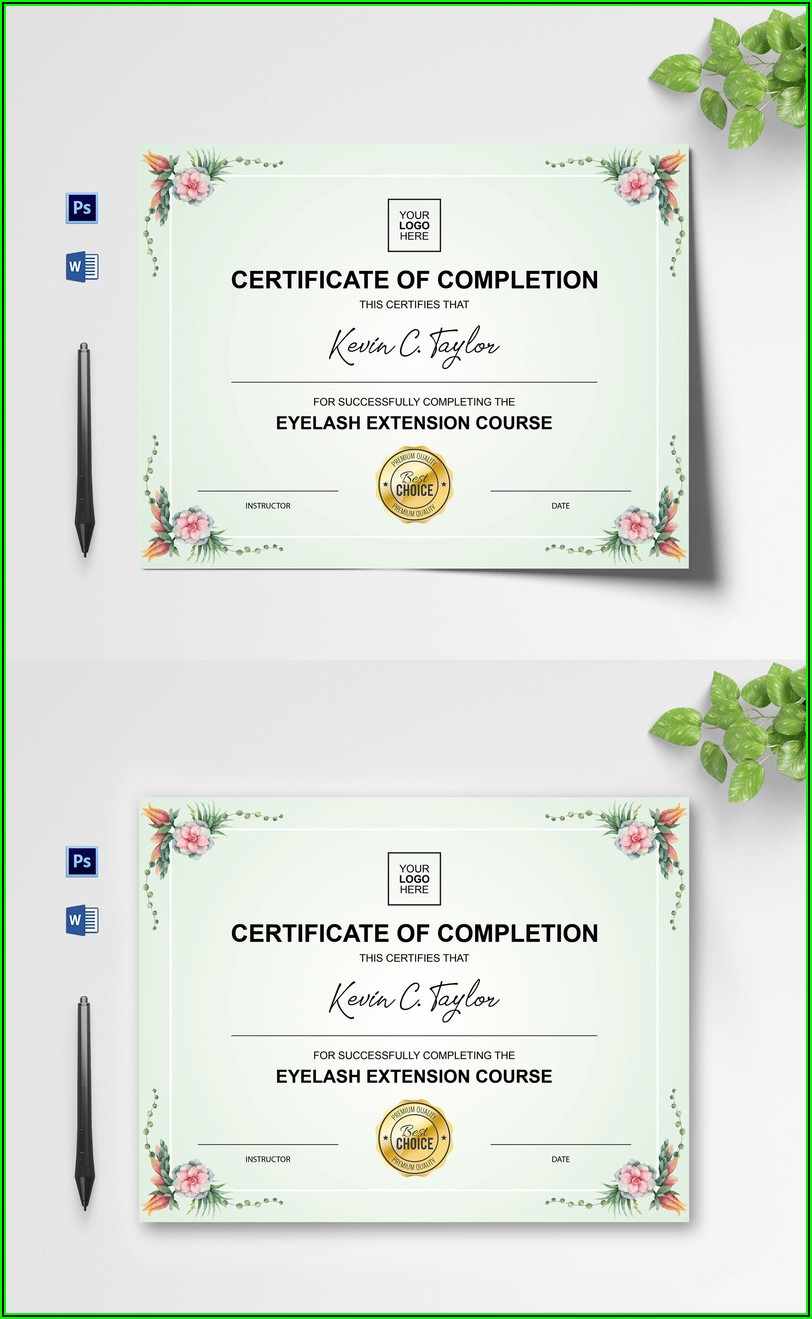Eyelash Extension Gift Certificate Template