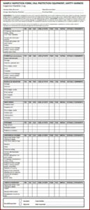 Fall Protection Equipment Inspection Form