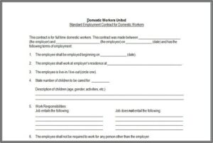 Family Caregiver Agreement Template
