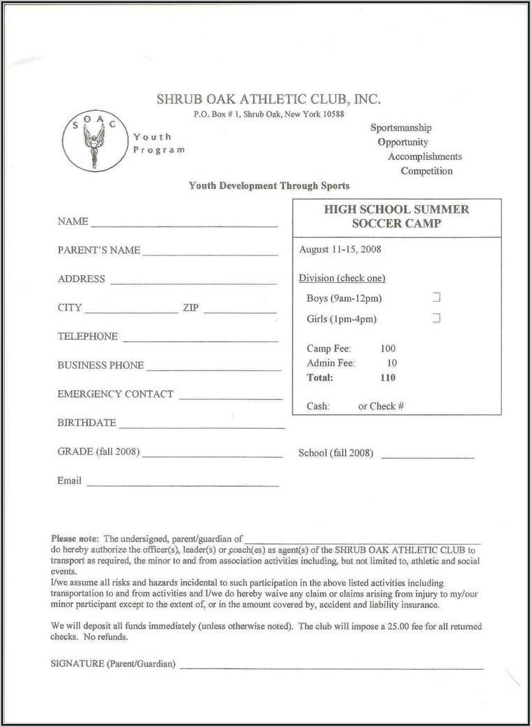 Family Day Care Enrolment Form Template