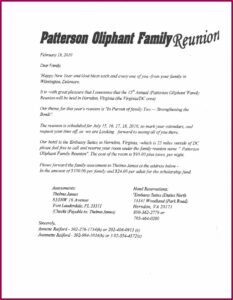 Family Reunion Announcement Sample