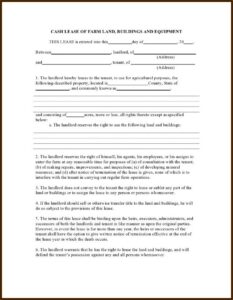 Farm Land Lease Agreement Sample