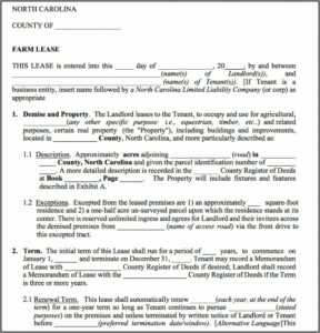 Farm Land Rent Contract Template