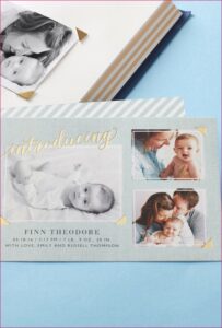 Foil Stamped Birth Announcement