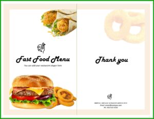 Food Menu Template Free Download Word