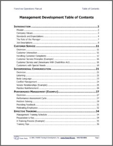Franchising Operations Manual Sample