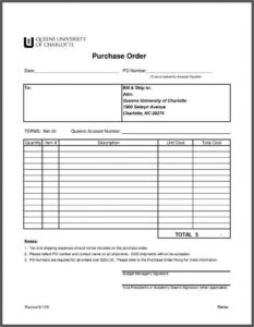 Free Blank Purchase Order Form