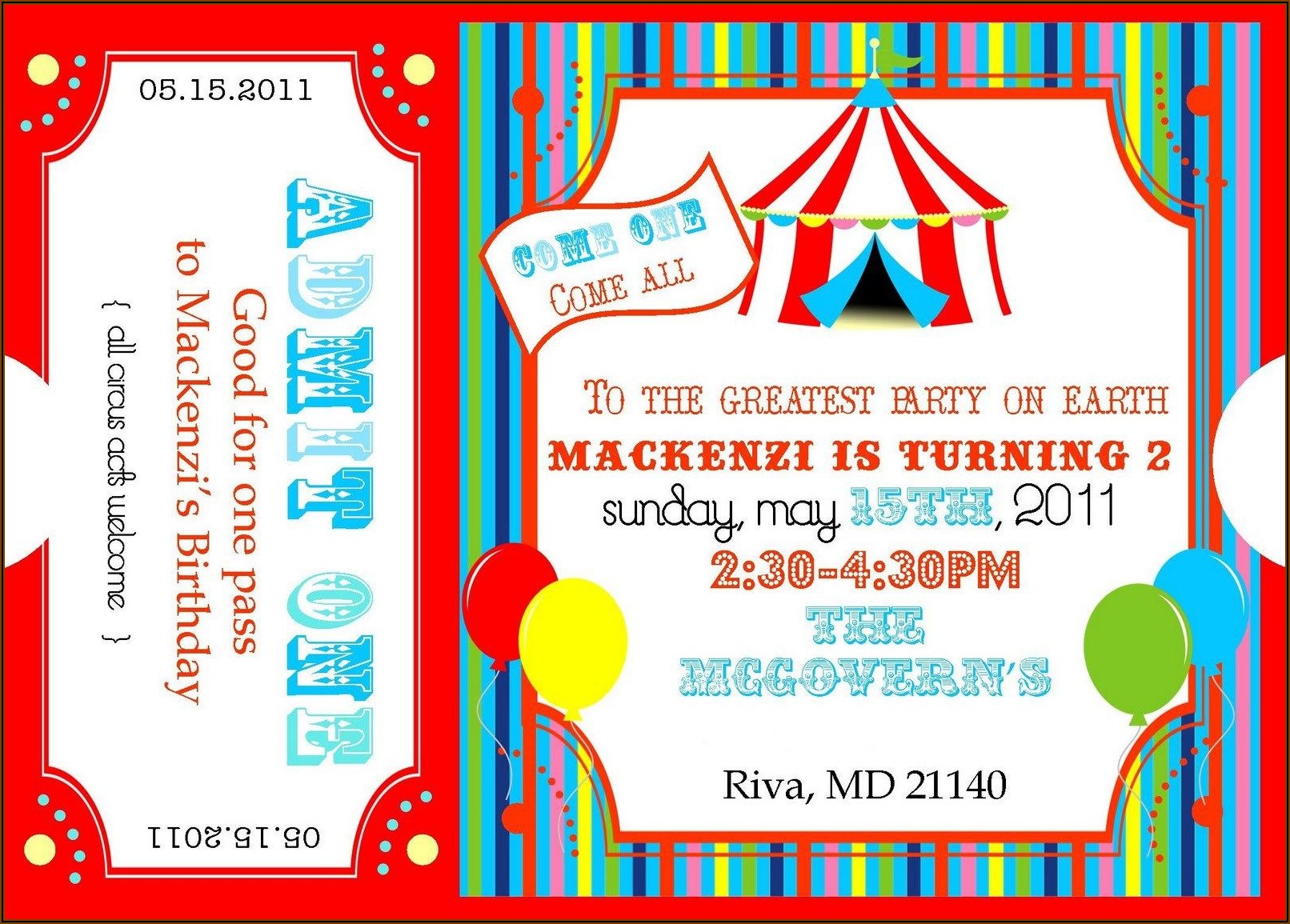 Free Circus Party Invitation Templates