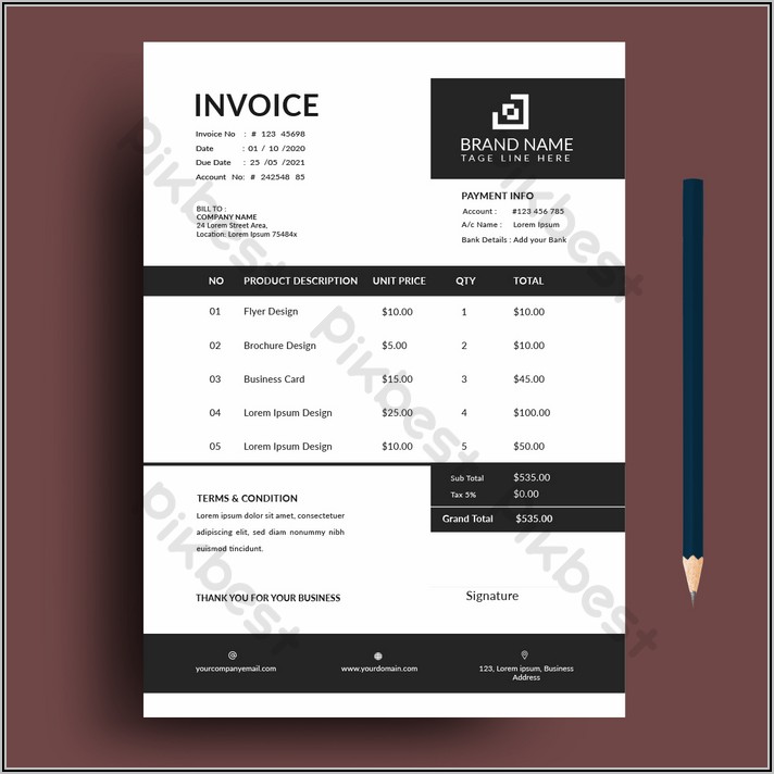 Free Commercial Invoice Template Download