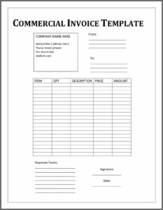 Free Commercial Invoice Template Pdf