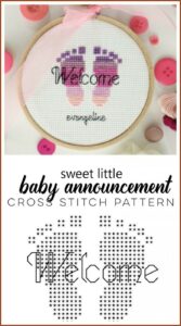 Free Counted Cross Stitch Baby Announcement Patterns