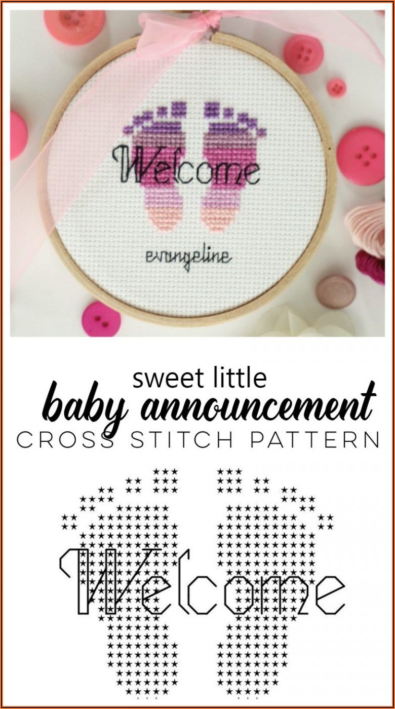 Free Counted Cross Stitch Baby Announcement Patterns