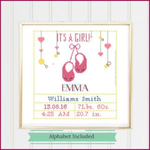 Free Cross Stitch Baby Birth Announcement