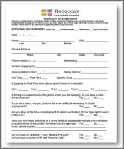 Free Daycare Registration Form Template
