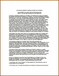 Free Download Durable Power Of Attorney Form California