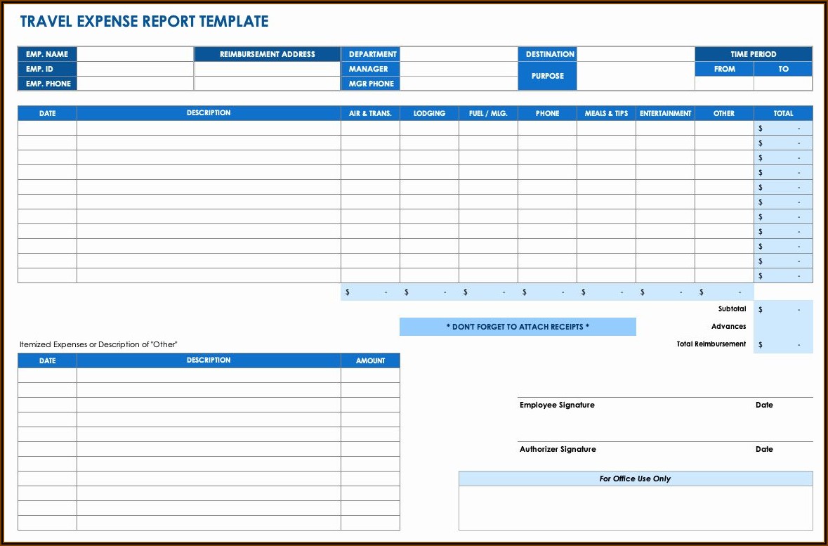 Free Expense Spreadsheet Template Excel