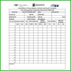 Free Fire Extinguisher Inspection Tags Template