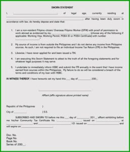 Free General Affidavit Template Word
