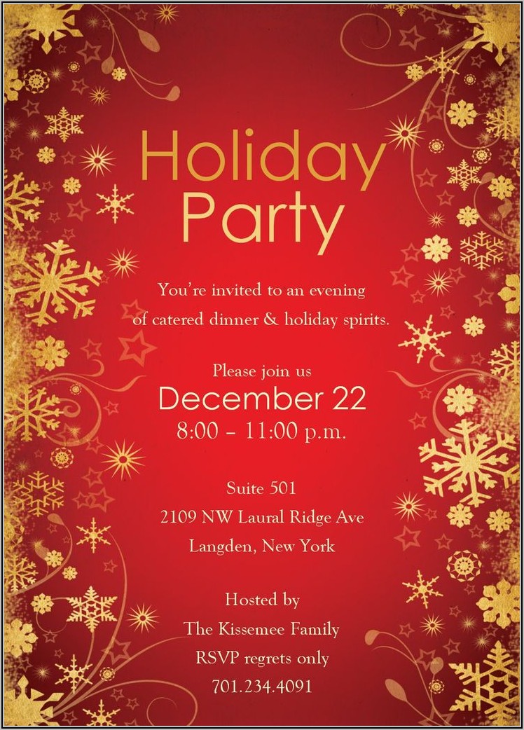 Free Holiday Luncheon Invitation Templates Word