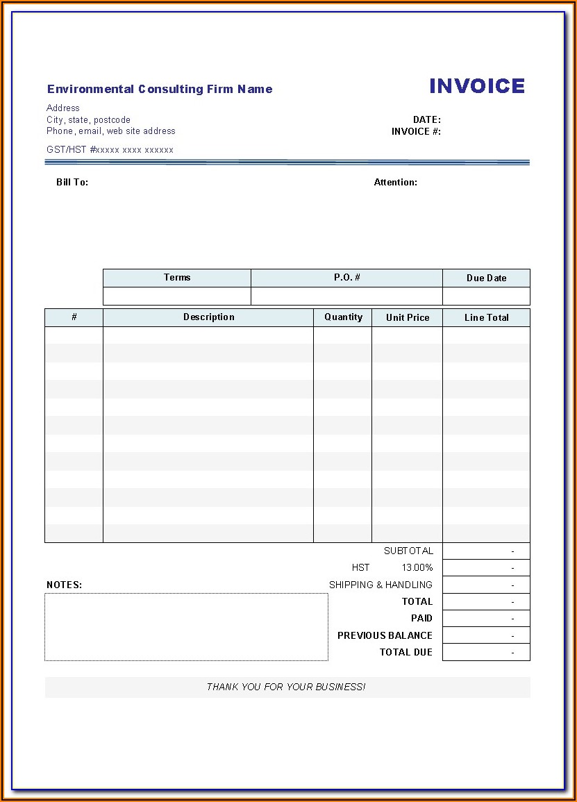 Free Invoice Forms To Print