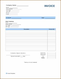 Free Invoice Templates To Print