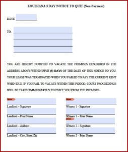 Free Louisiana Eviction Notice Template