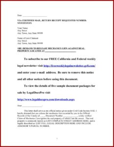 Free Mechanics Lien Waiver Form