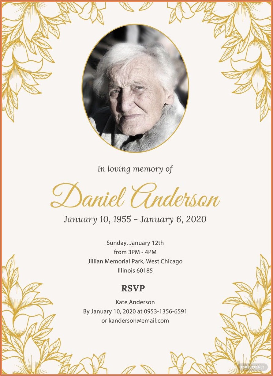 Free Online Funeral Announcement Template
