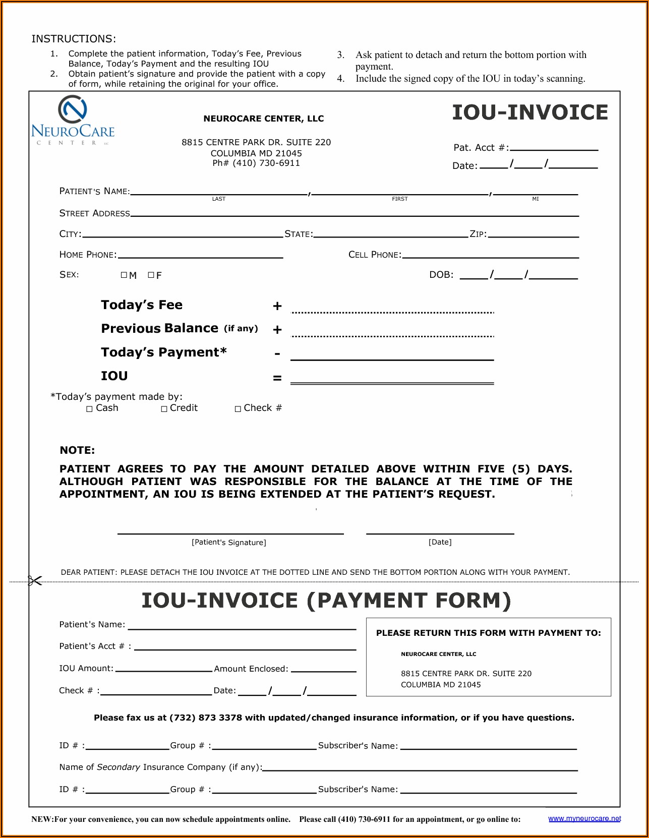 Free Printable Iou Forms