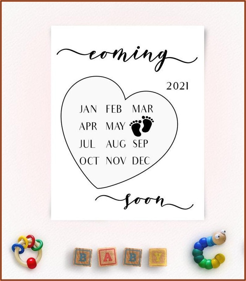 Free Printable Pregnancy Announcement Calendar 2021