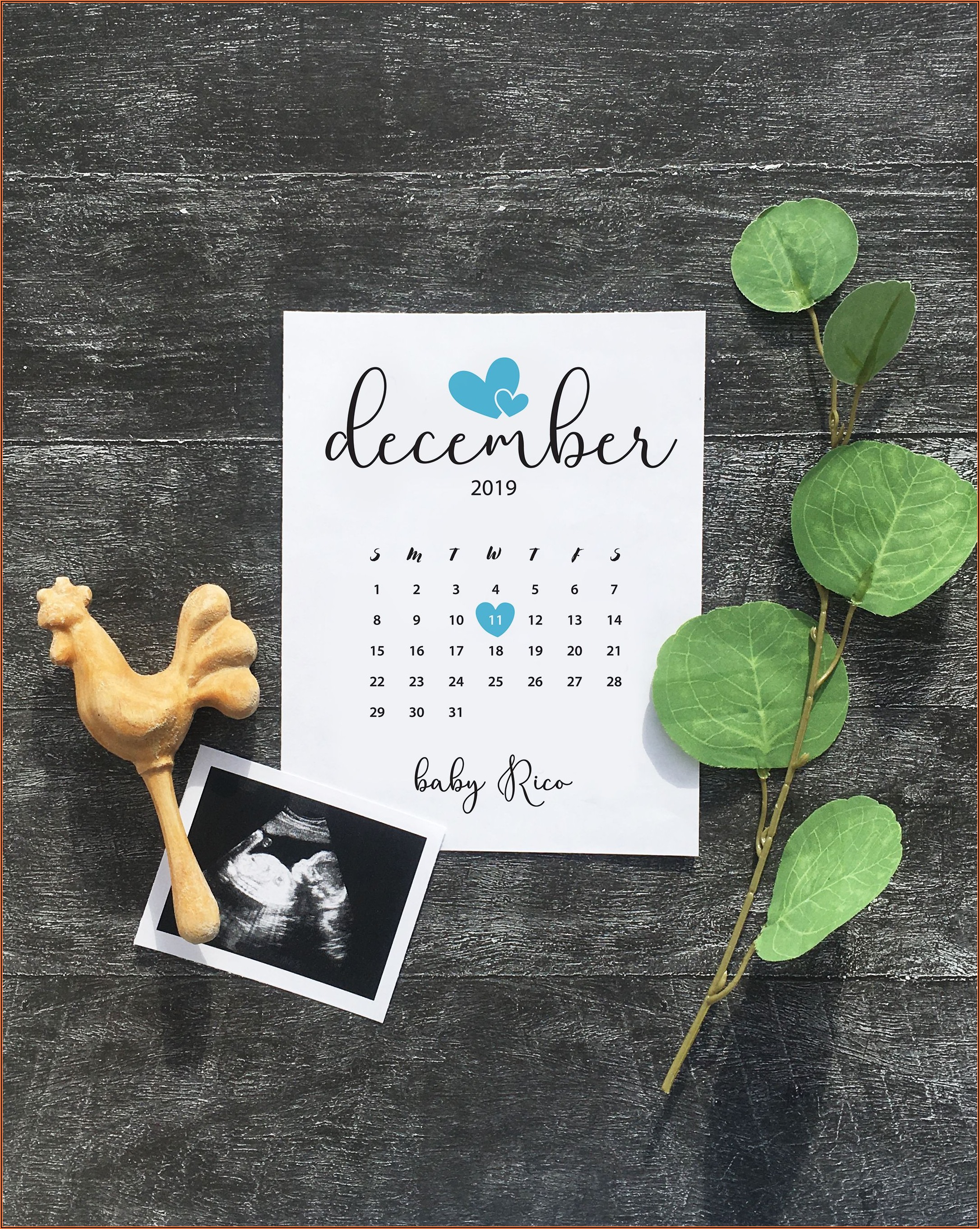 Free Printable Pregnancy Announcement Calendar January 2021