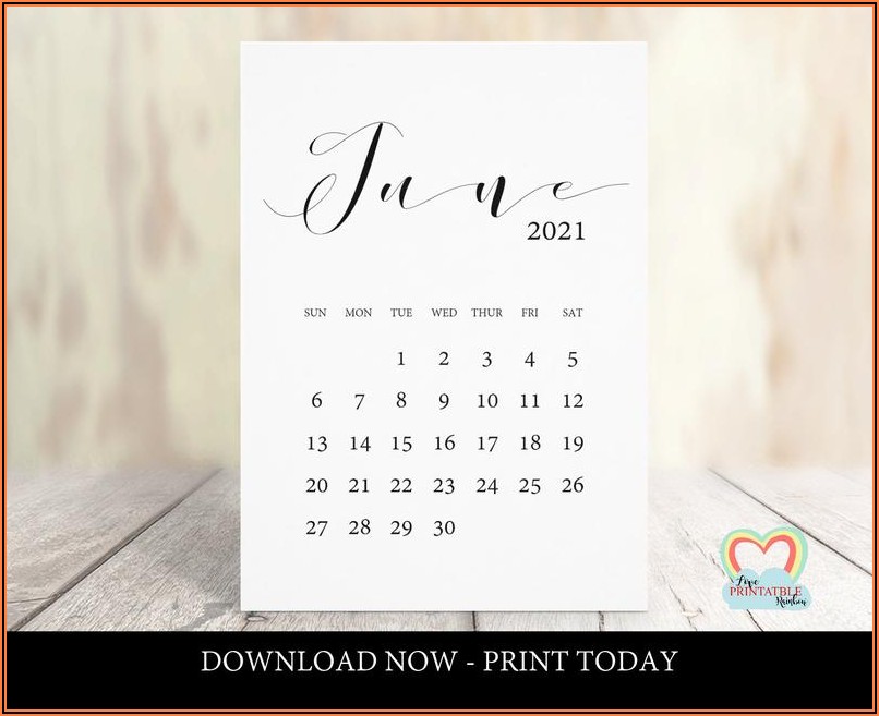 Free Printable Pregnancy Announcement Calendar June 2021