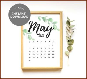 Free Printable Pregnancy Announcement Calendar May 2021