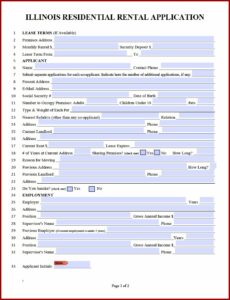 Free Rental Application Form Pdf