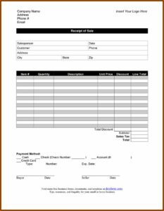 Free Sales Receipt Template