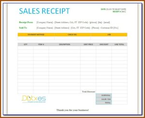 Free Sales Receipt Template Uk