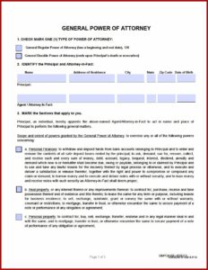General Power Of Attorney Form Arizona Pdf