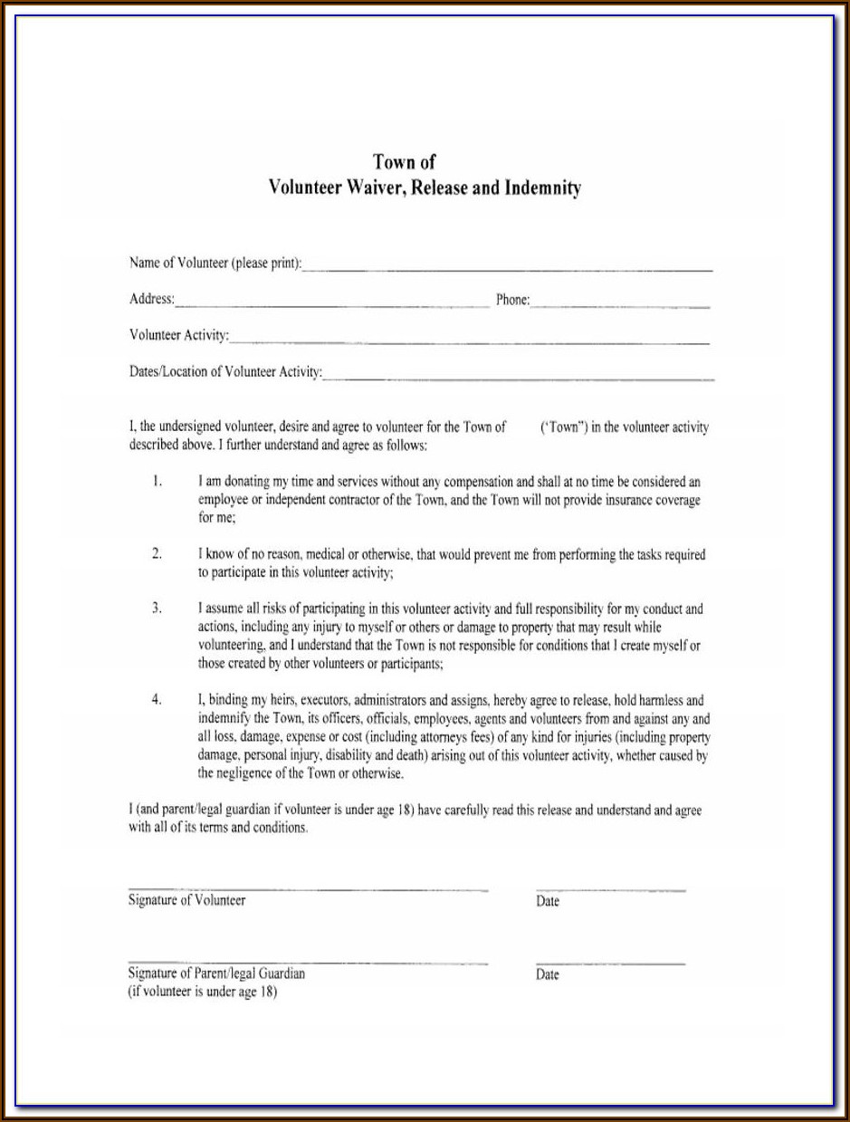 Generic Bounce House Waiver Form