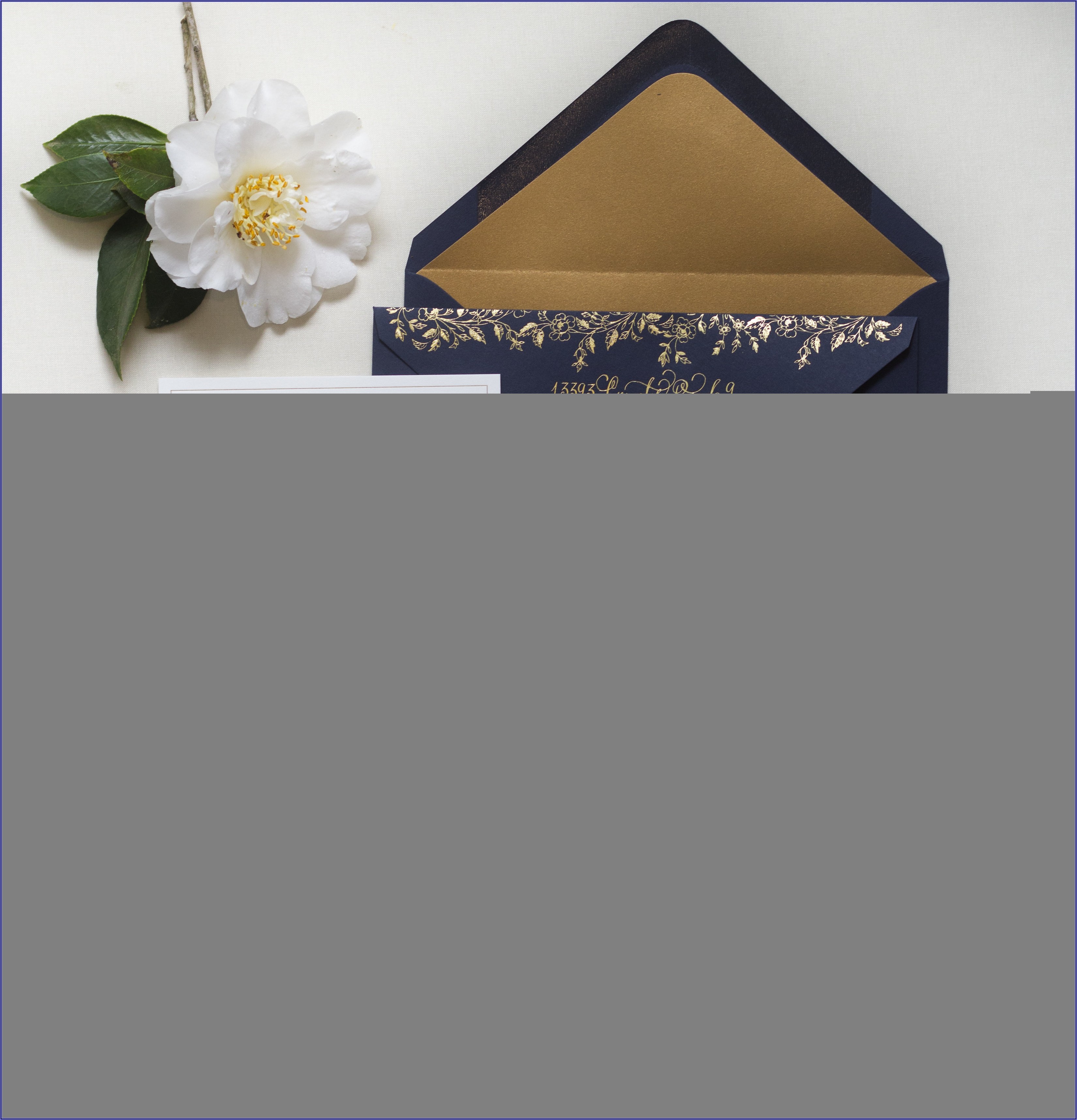 Gold And Navy Wedding Invitations
