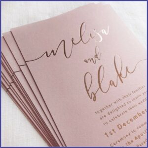 Gold And Pink Wedding Invitations