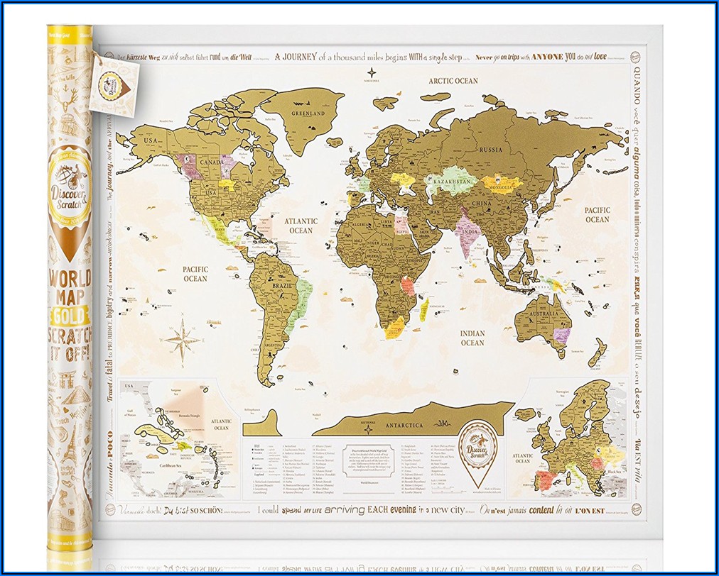 Gold Scratch World Map