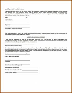 Homeowner Free Printable Trampoline Waiver Form