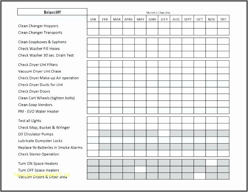 Hvac Maintenance Schedule Template
