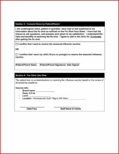 Influenza Vaccine Consent Forms
